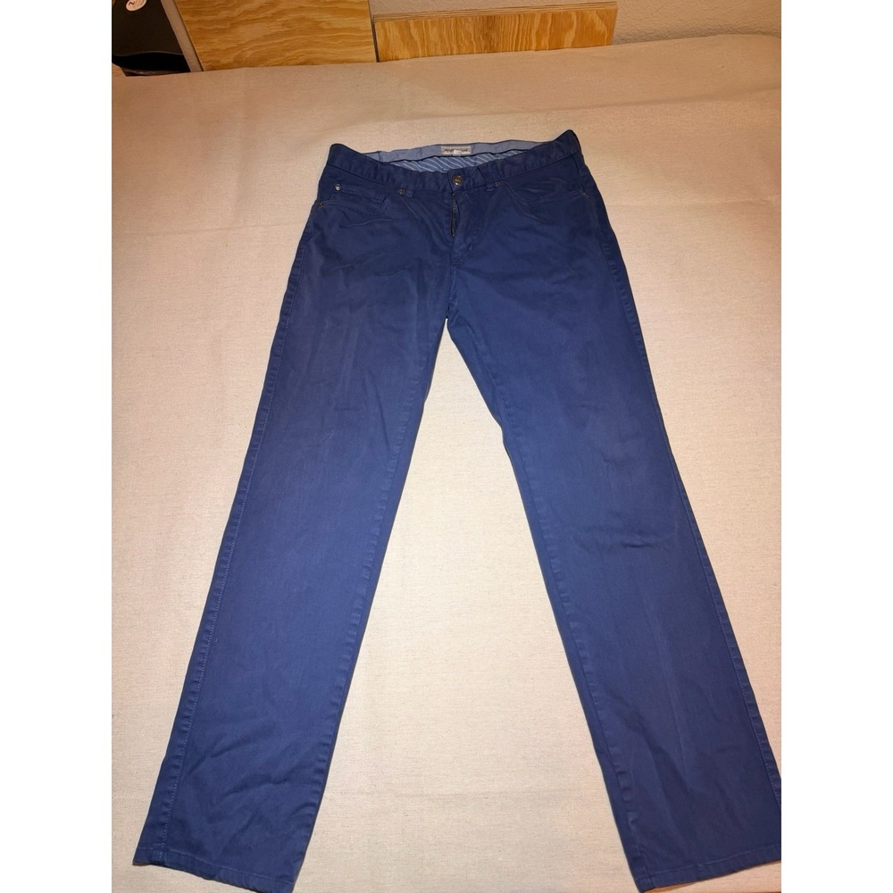 Peter Millar Men's EB66 Blue Chino Pants, 31x30, Performance Golf